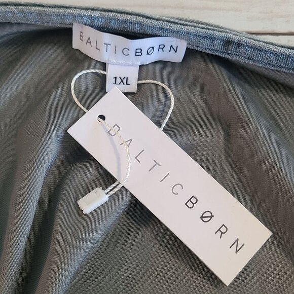 Baltic Born Esmerelda Velvet Wrap Maxi Dress Gray NEW Plus 1X Elegant Feminine - Picture 4 of 9